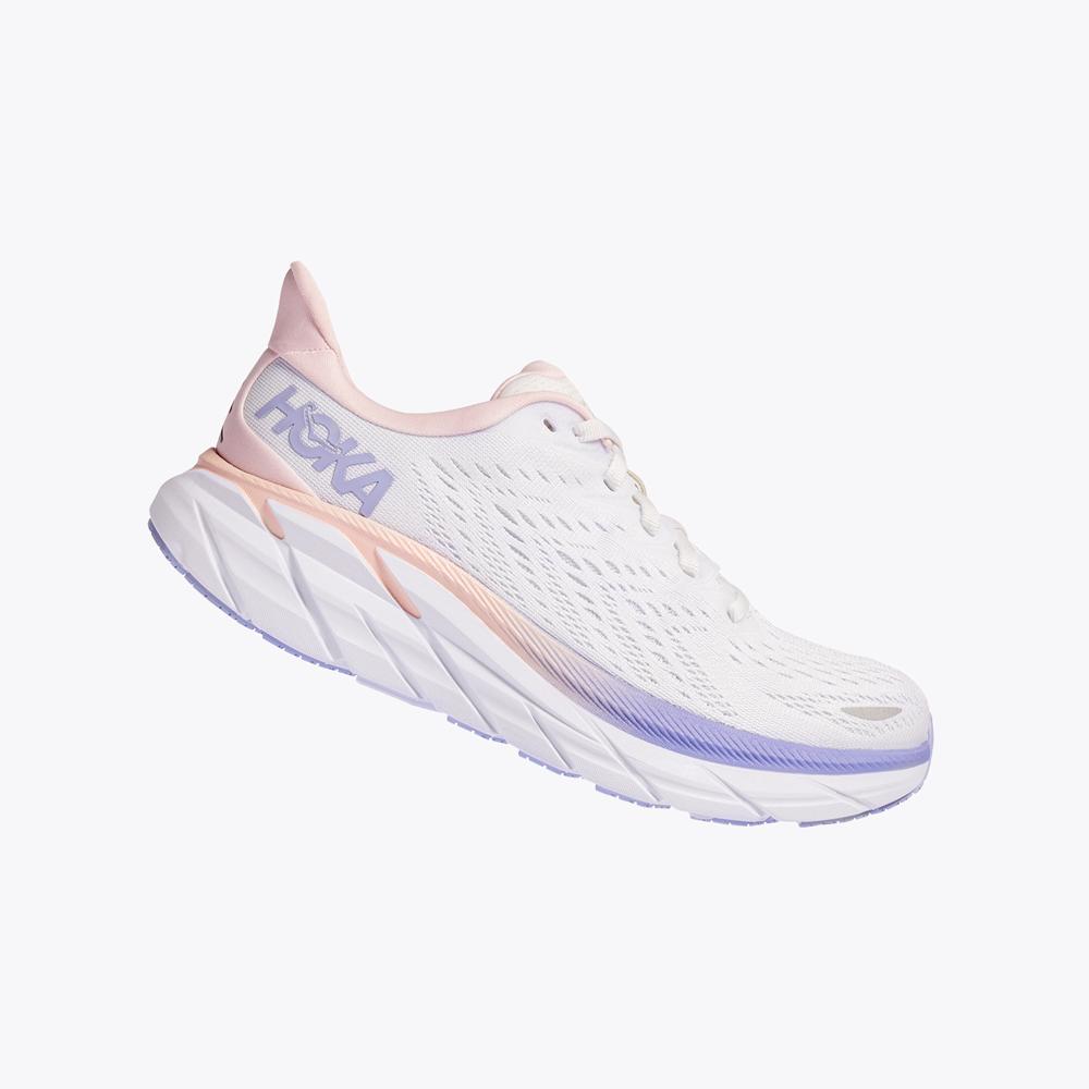 Women's Clifton 8 - Champagne White / Manganese Crystal Pink