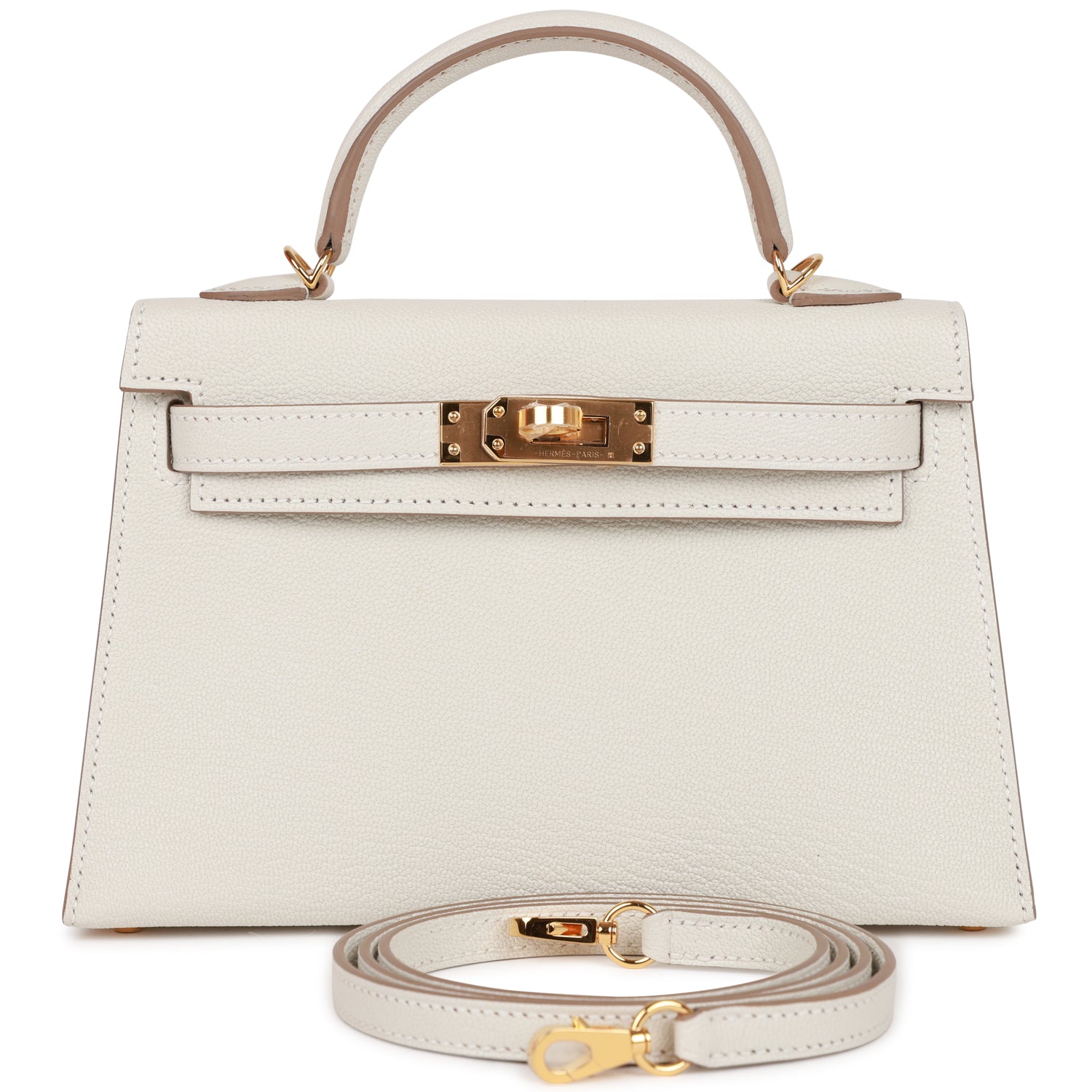 Hermes Kelly Sellier 20 Mushroom Ch??vre Gold Hardware