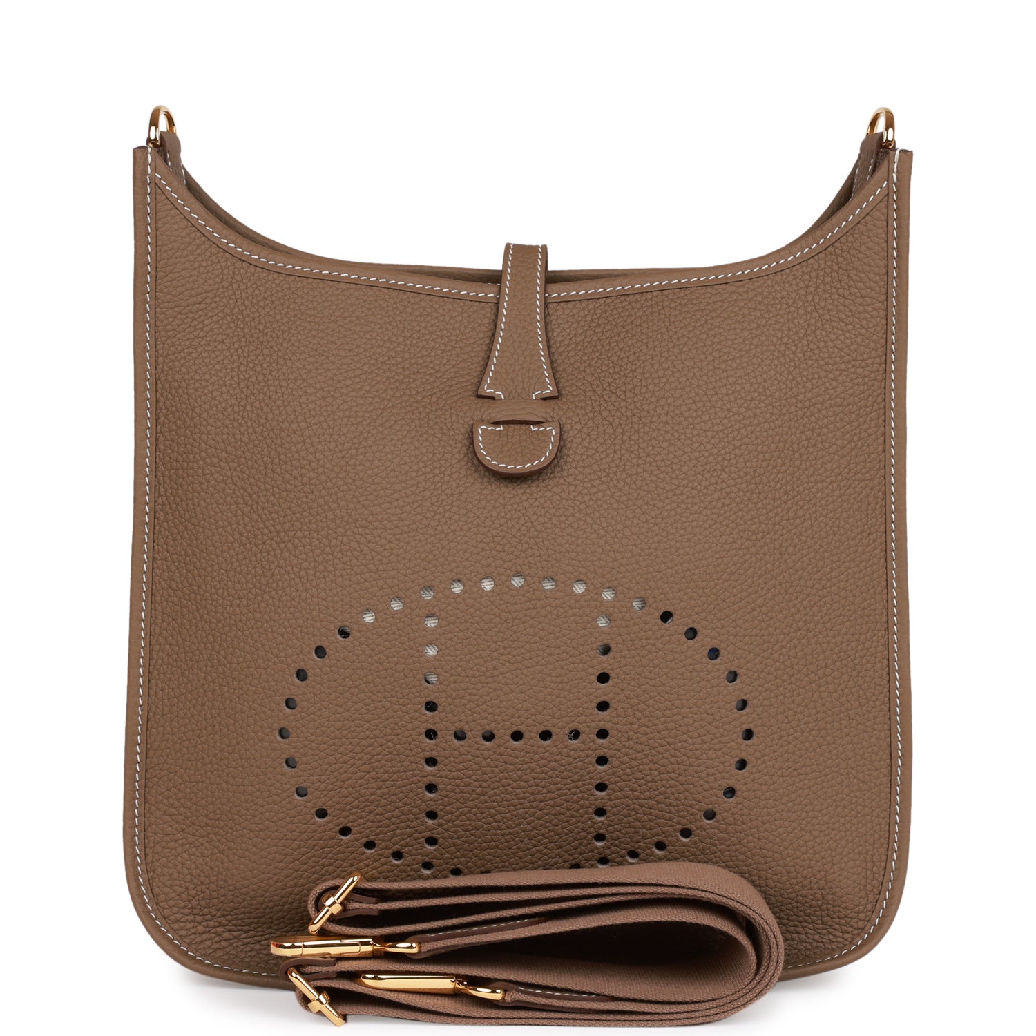 Hermes Evelyne PM Etoupe Clemence Gold Hardware