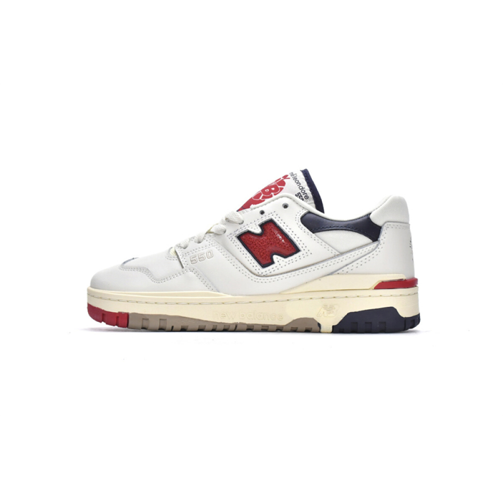 Get Aimé Leon Dore x New Balance 550 White Red Navy BB550A3